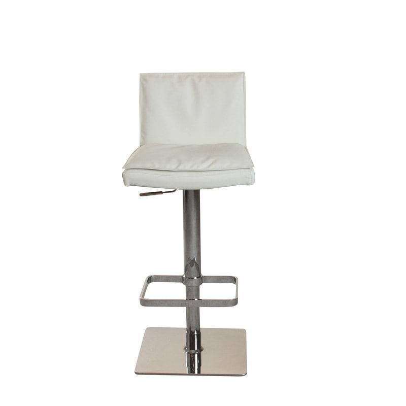 Amalfi Hydraulic Bar Stool - White - Euro Living Furniture